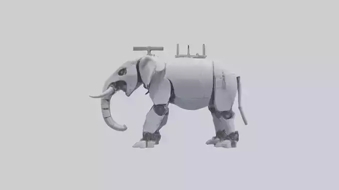 Robot version of a robot elephant with trunk model