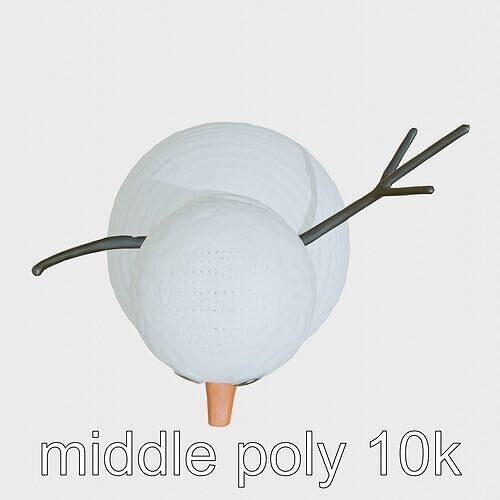 Realistic Knit Snowman 3D Model Low-poly 3D model