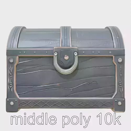 Realistic Antique Treasure Chest Model