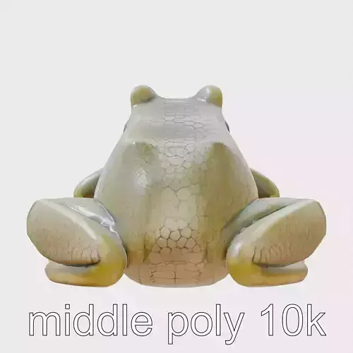 Realistic Sitting Frog with Detailed Textures
