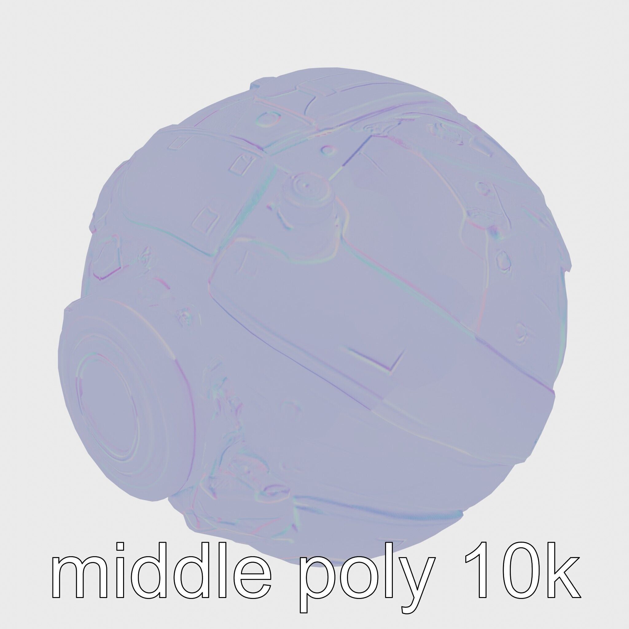 Cyberpunk Combat Sphere Model Low-poly 3D model_17