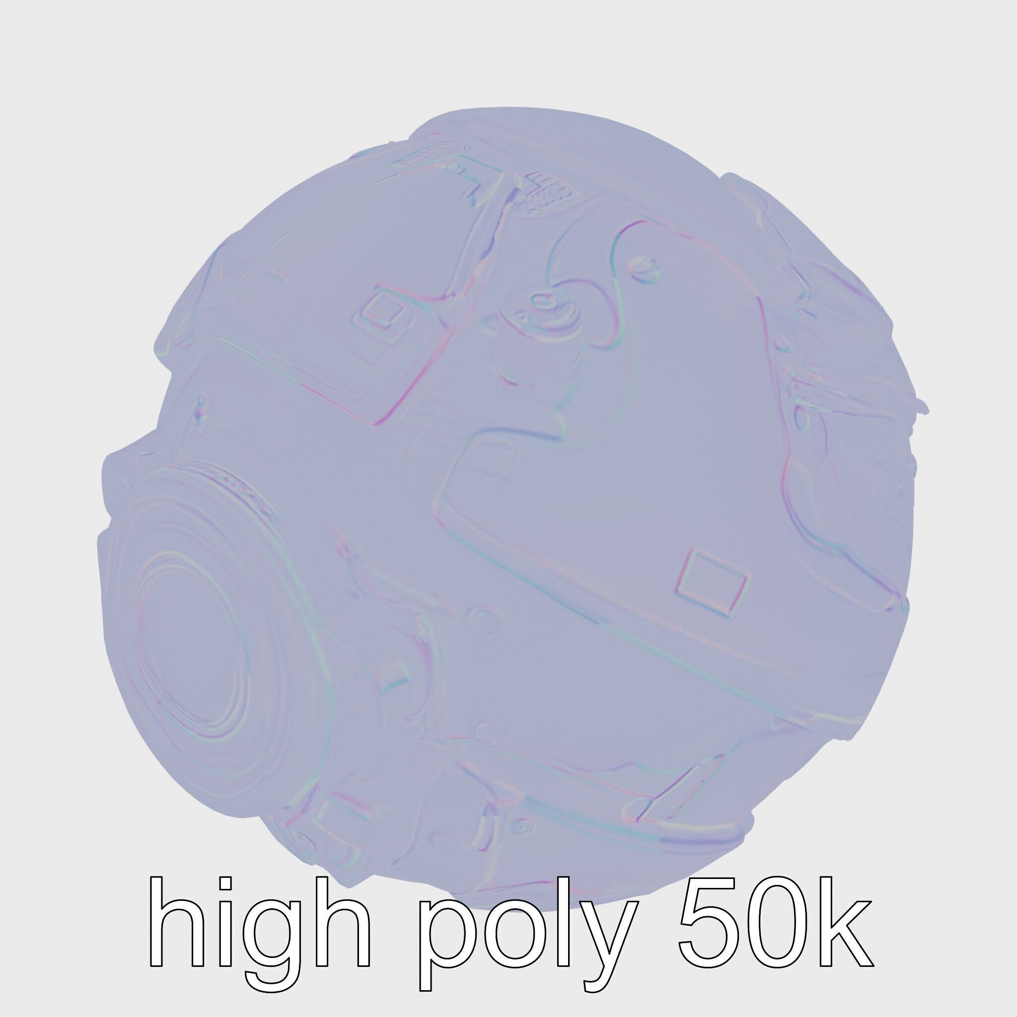 Cyberpunk Combat Sphere Model Low-poly 3D model_20