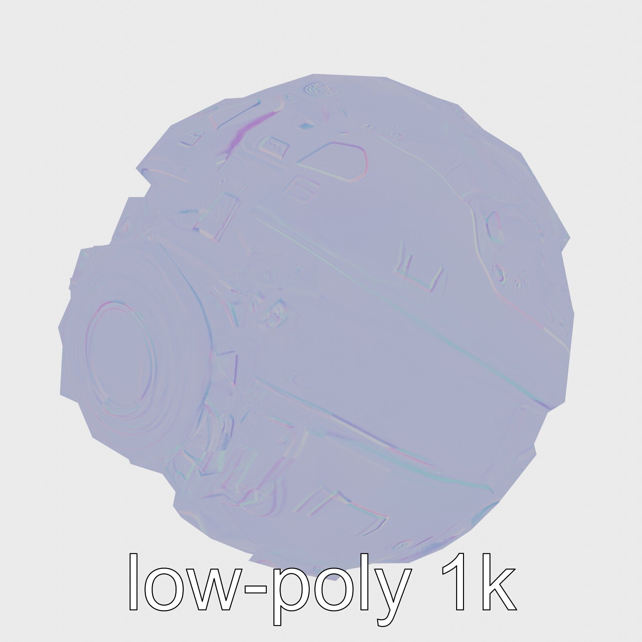 Cyberpunk Combat Sphere Model Low-poly 3D model_14