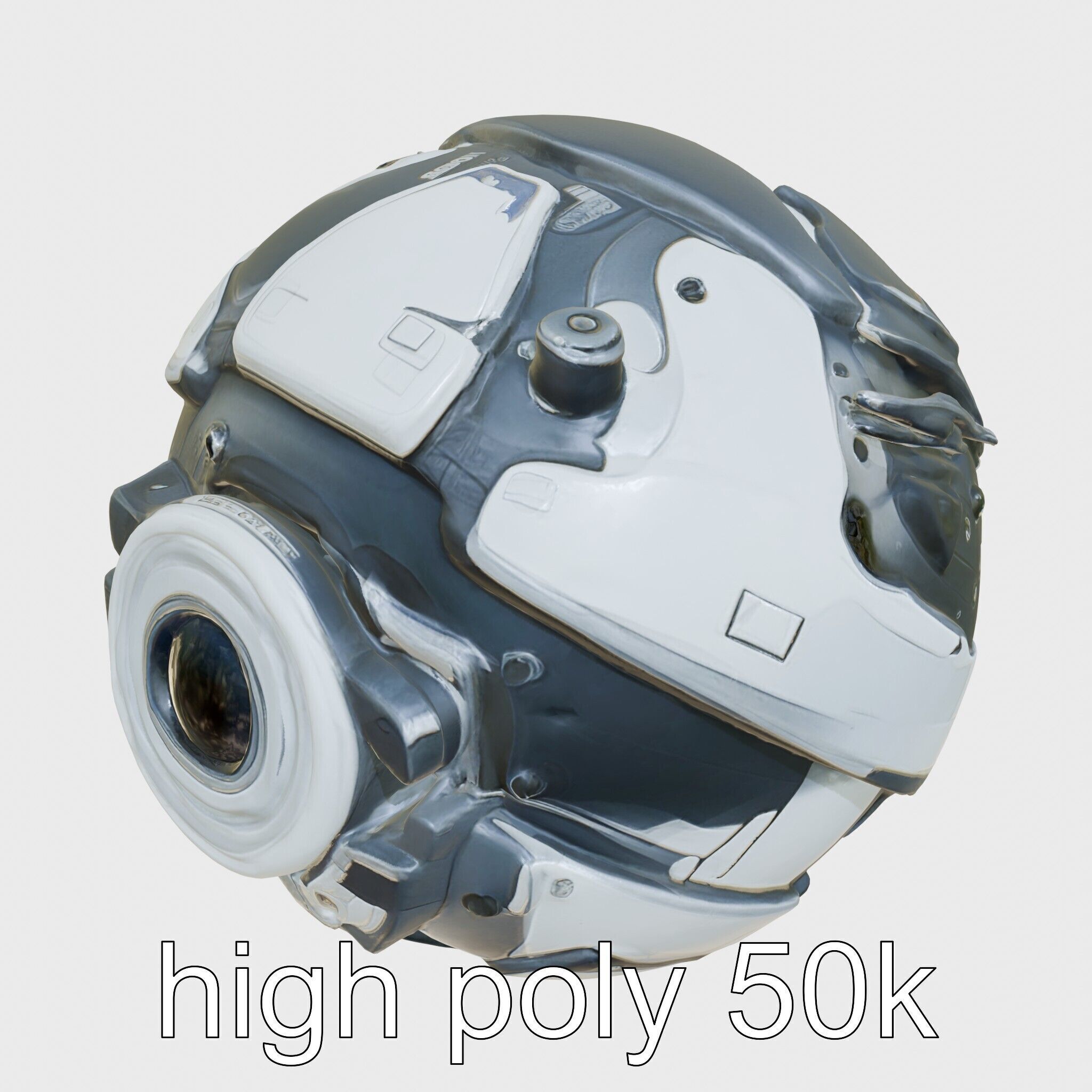 Cyberpunk Combat Sphere Model Low-poly 3D model_16