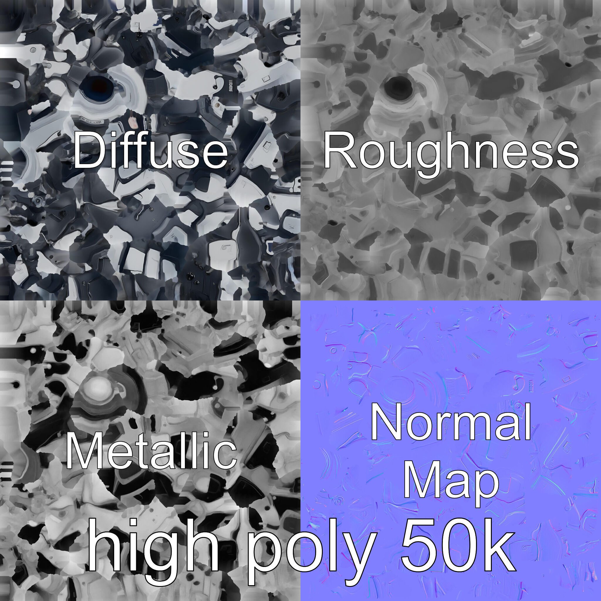 Cyberpunk Combat Sphere Model Low-poly 3D model_26