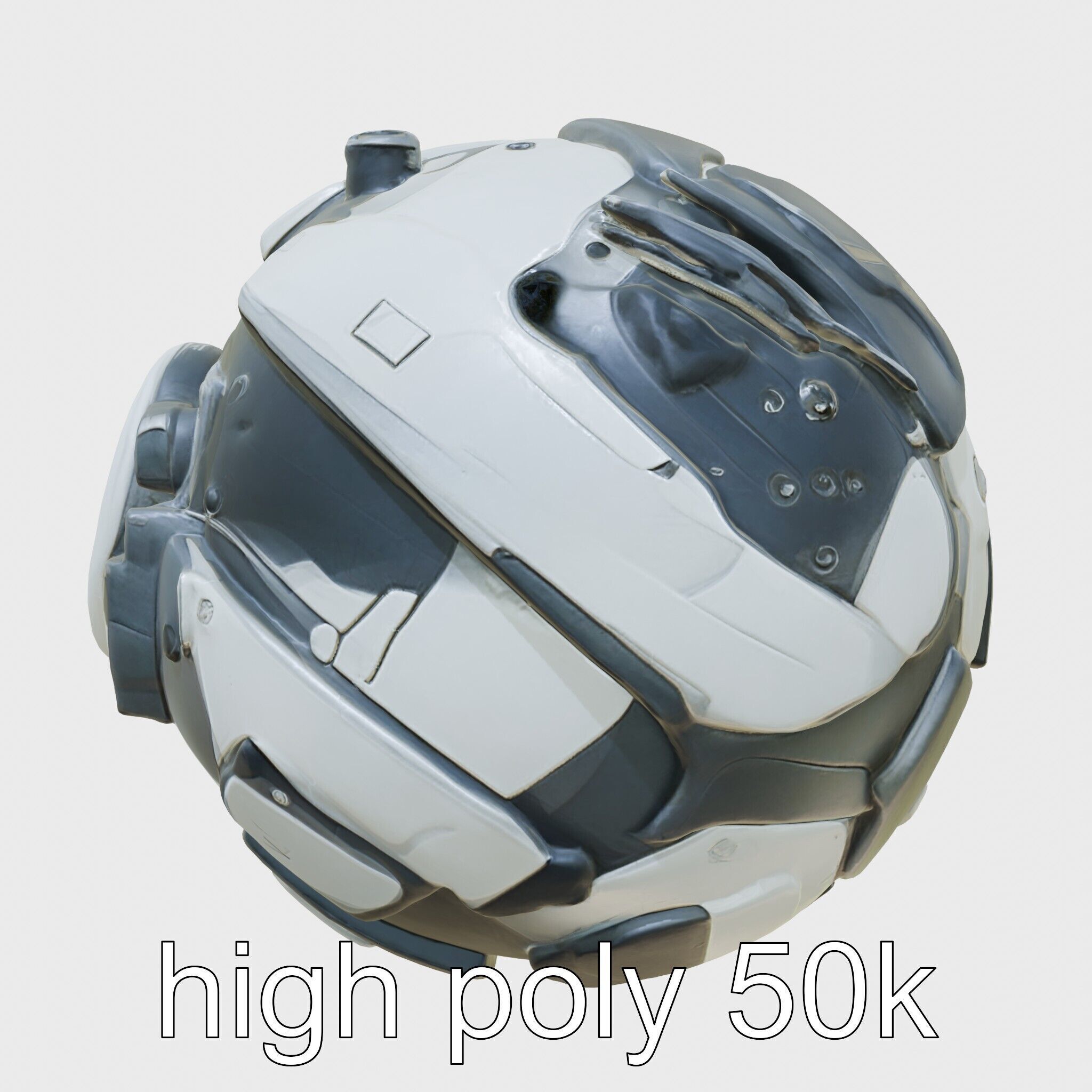 Cyberpunk Combat Sphere Model Low-poly 3D model_5