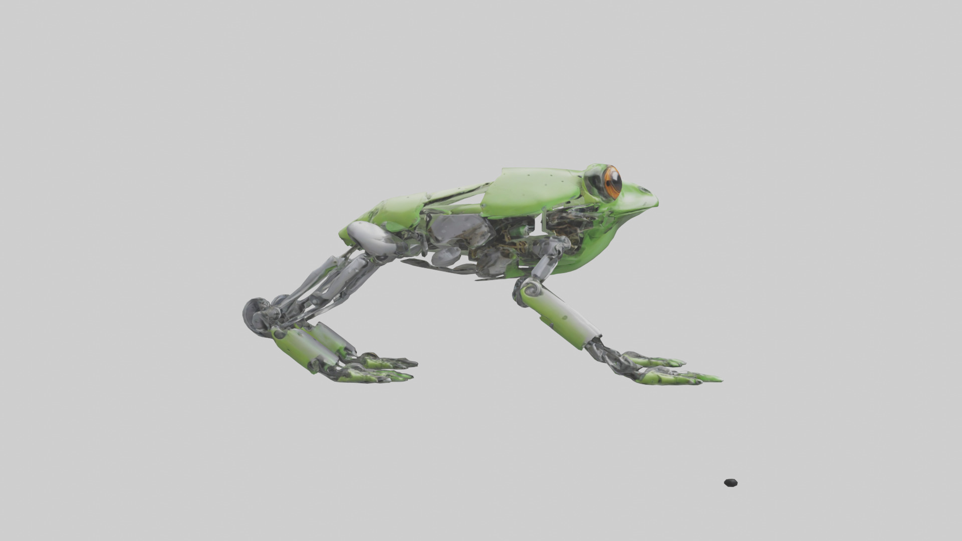 Robot version of a robot frog with mechanical limb 3D model_13