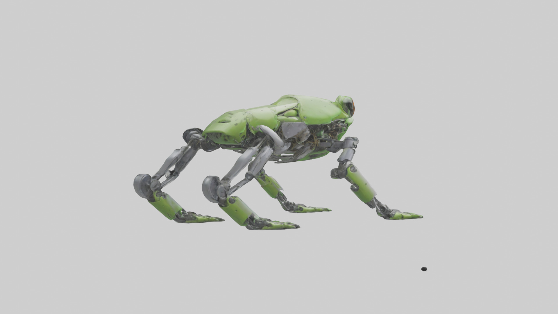 Robot version of a robot frog with mechanical limb 3D model_2