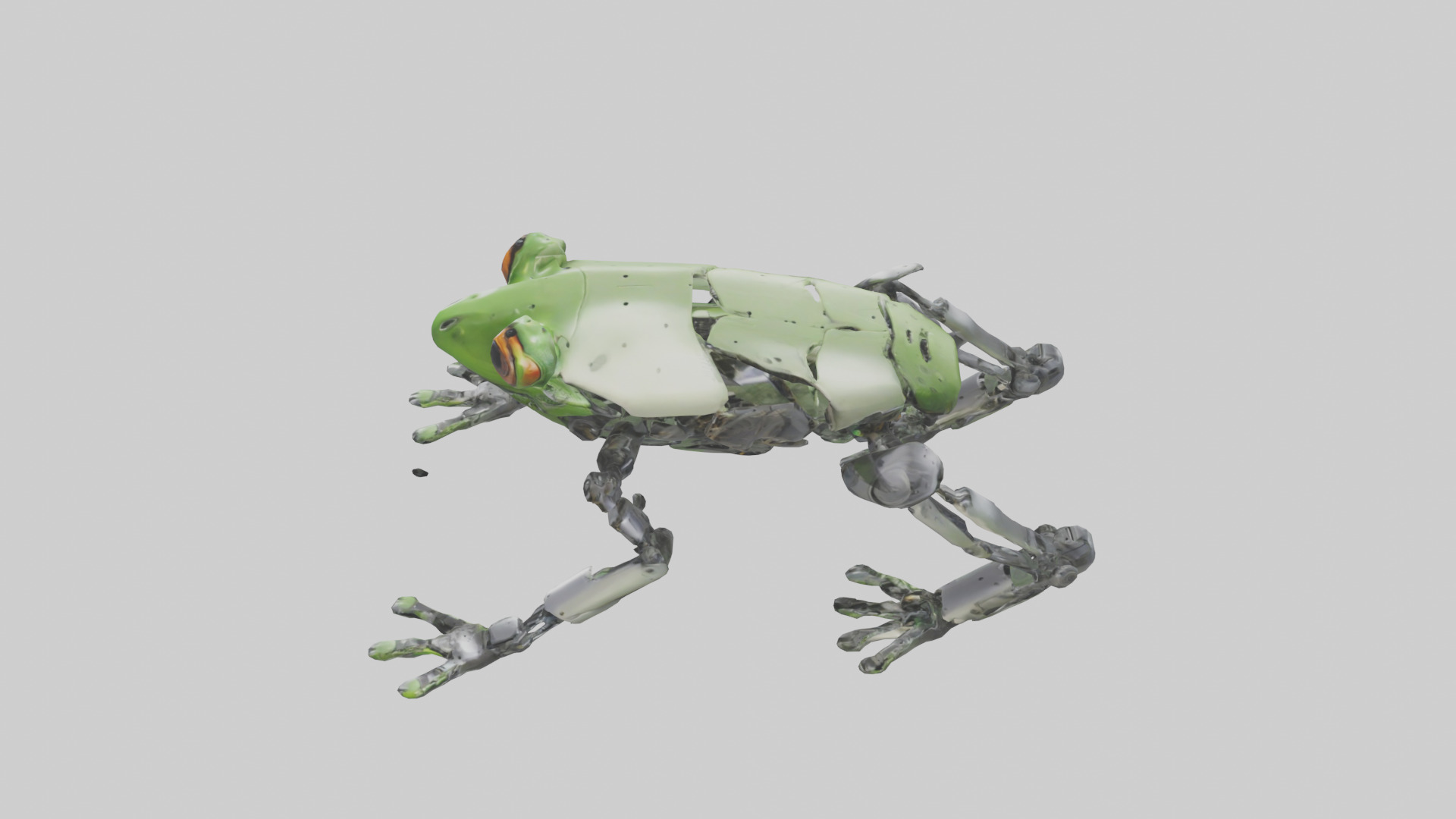 Robot version of a robot frog with mechanical limb 3D model_17