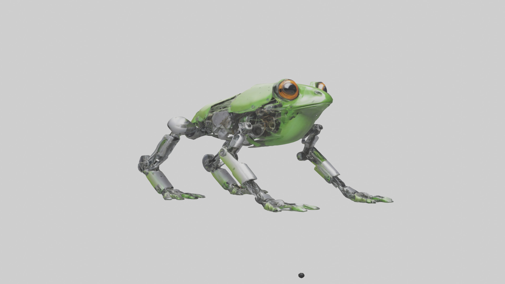Robot version of a robot frog with mechanical limb 3D model_7