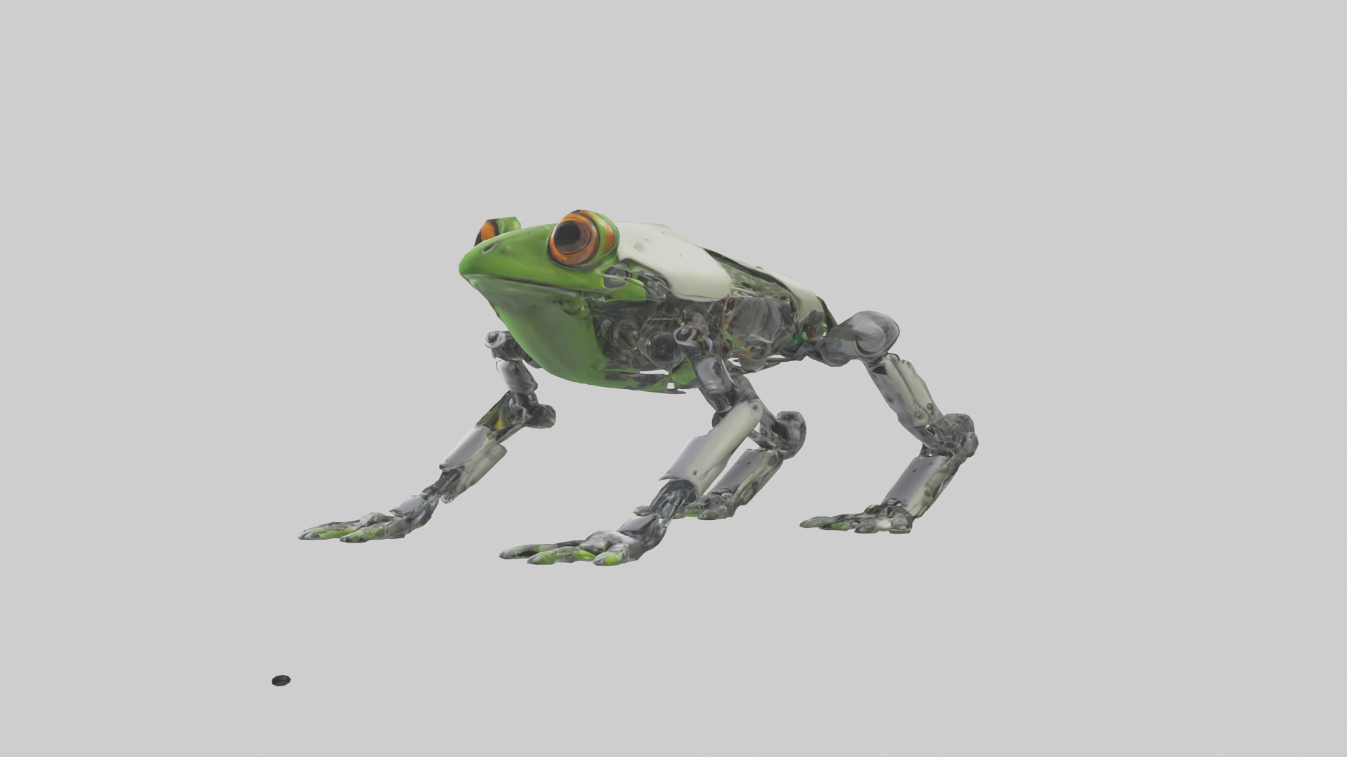 Robot version of a robot frog with mechanical limb 3D model_8