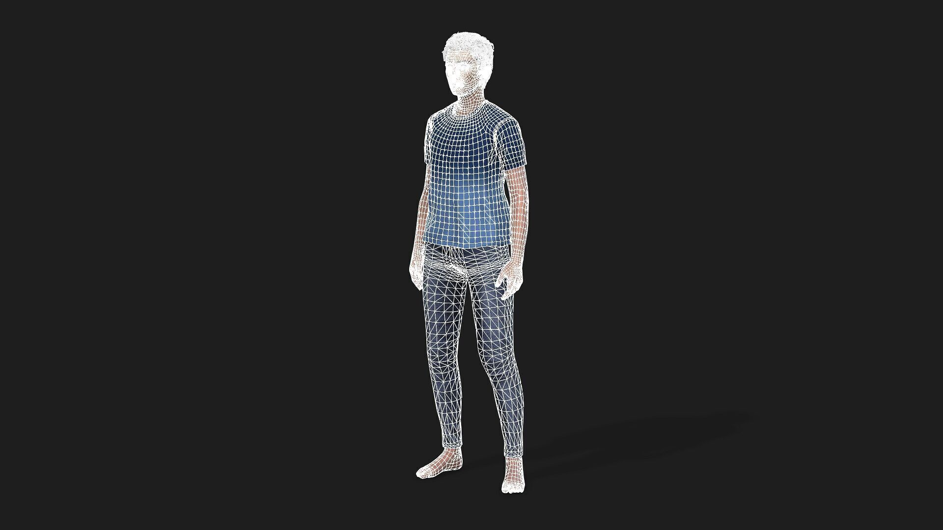 High quality handsome teenage boy 3D model 3D model_20