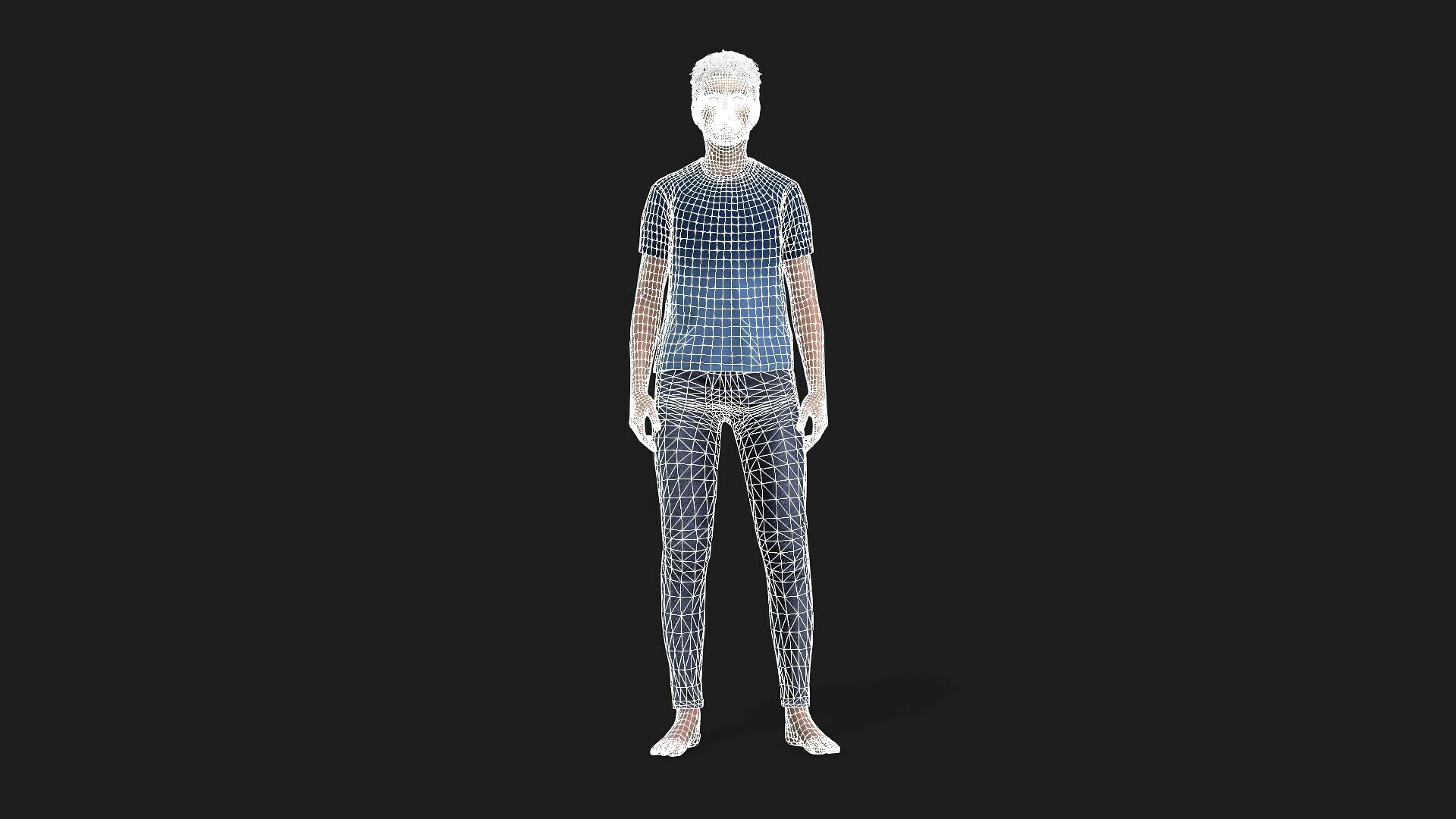 High quality handsome teenage boy 3D model 3D model_11