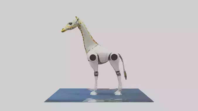Robot version of a robot giraffe with long neck mo