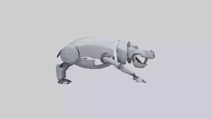 Robot version of a robot hippopotamus model