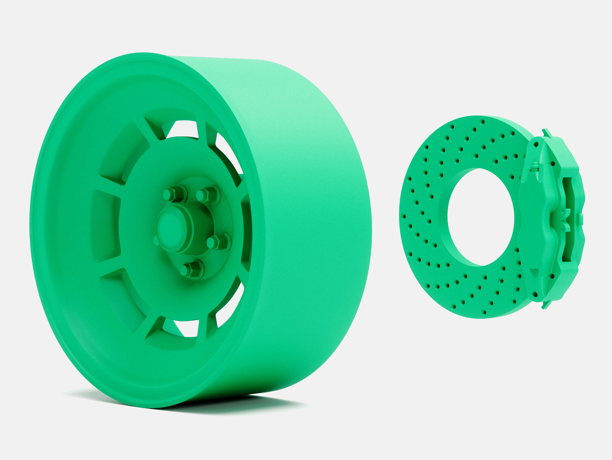 15x7 C3 Corvette YJ8 Wheel and Brake 3D print model_5