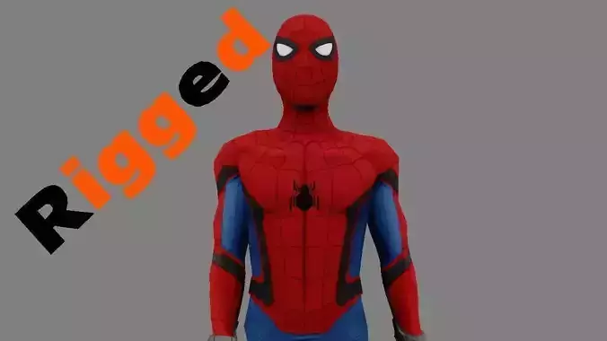 Spiderman Captain America Civil War Rigged Low-poly 3D model