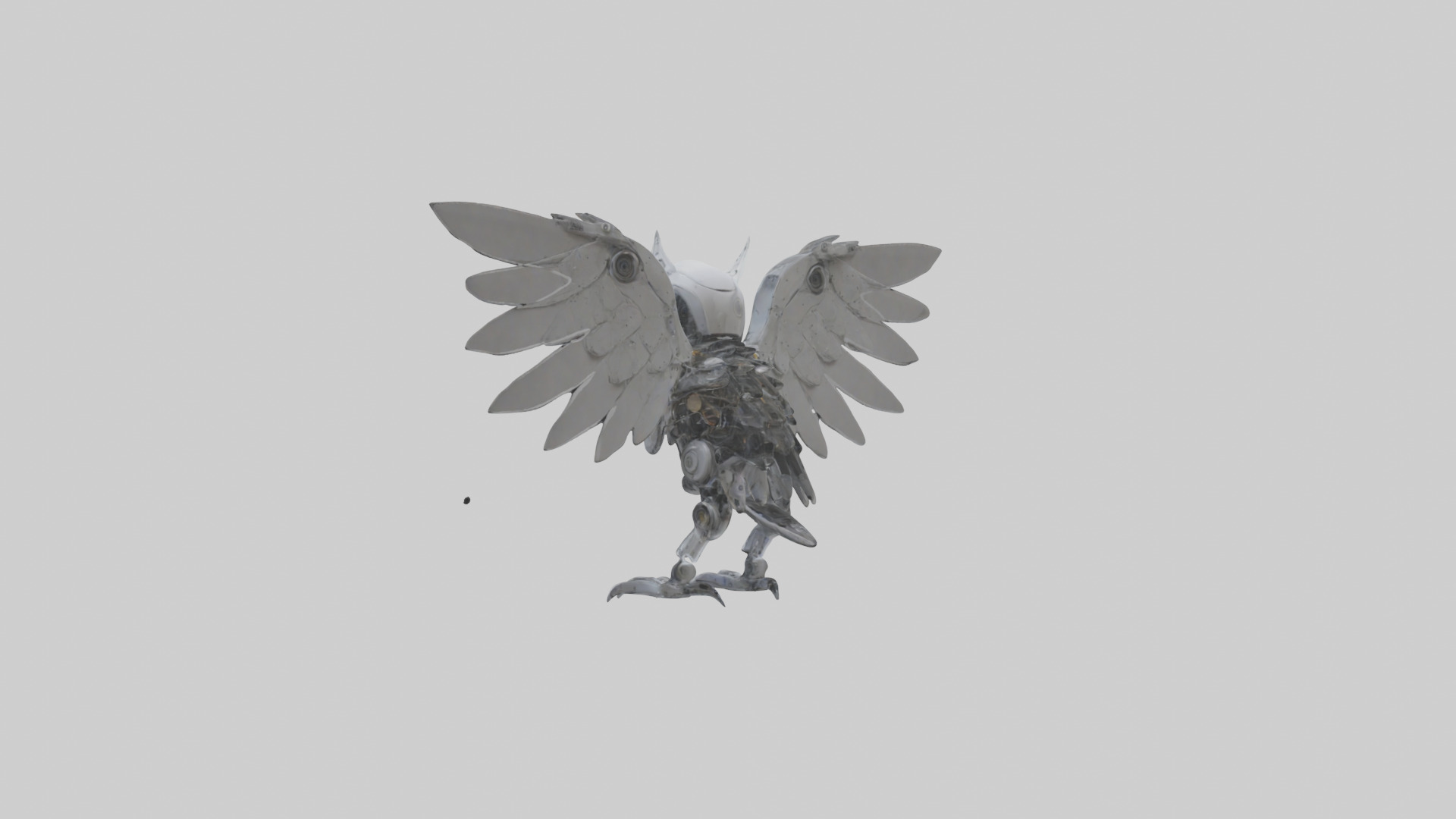 Robot version of a robot owl model 3D model_3