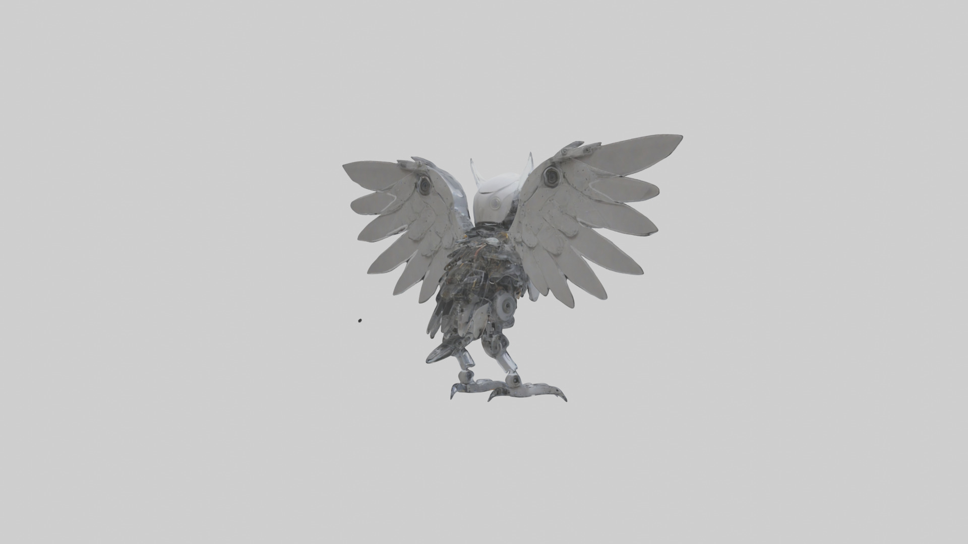 Robot version of a robot owl model 3D model_4