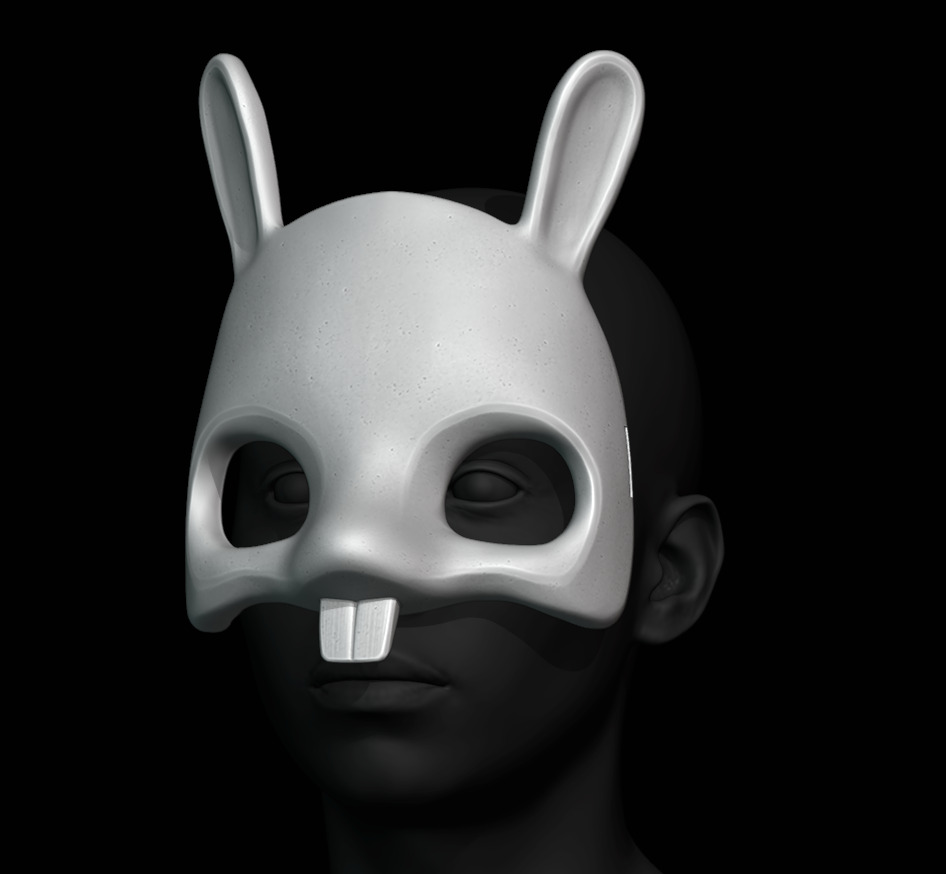 Cute Bunny Mask 3D print model_1