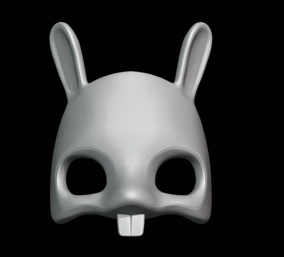 Cute Bunny Mask 3D print model_3
