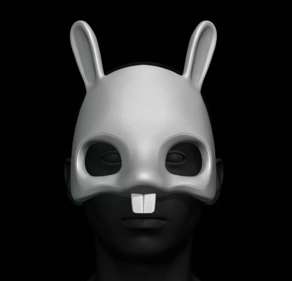 Cute Bunny Mask 3D print model_0
