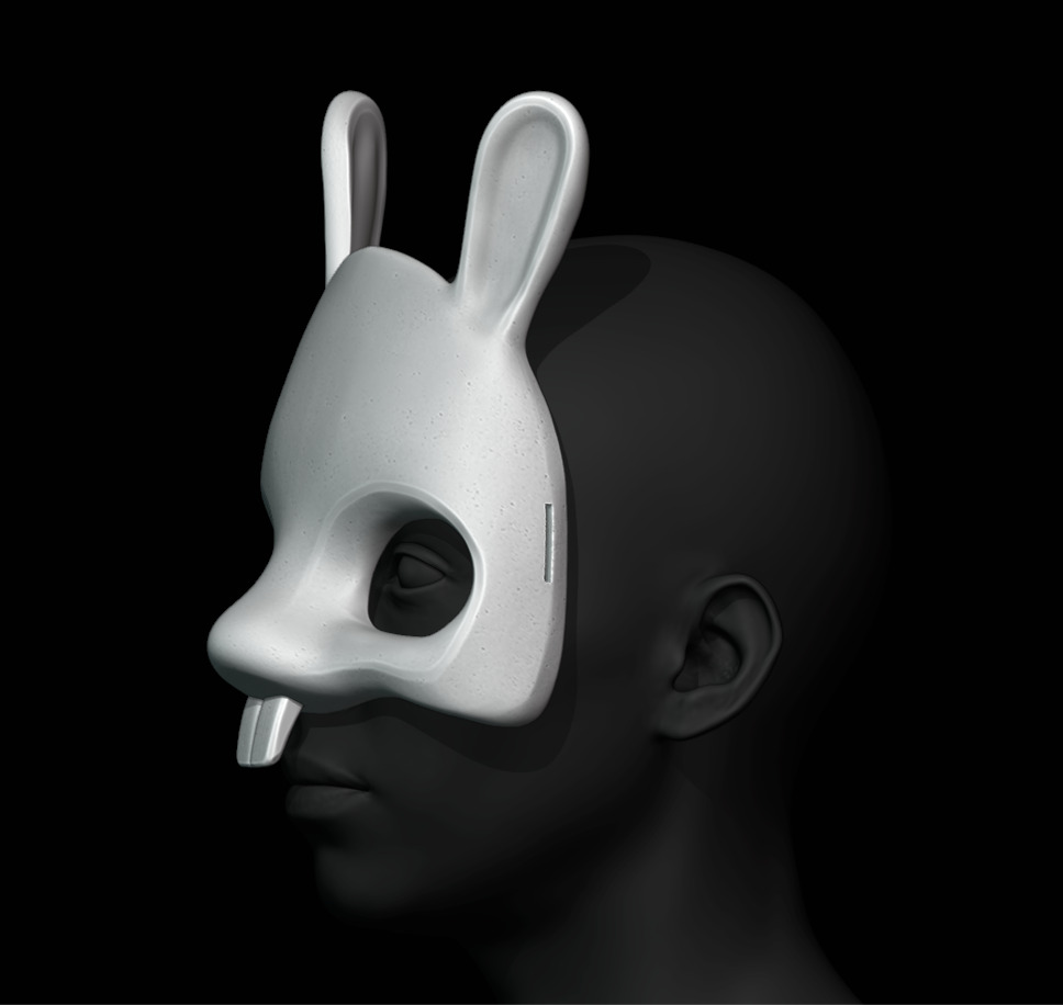 Cute Bunny Mask 3D print model_2