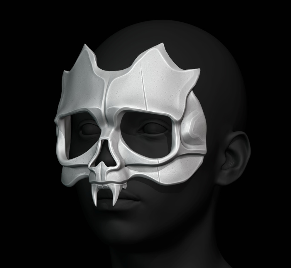 Half Skull Mask 3D print model_1