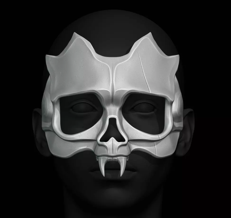 Half Skull Mask 3D print model_0