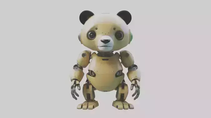 Robot version of a robot panda with bamboo capabilities model