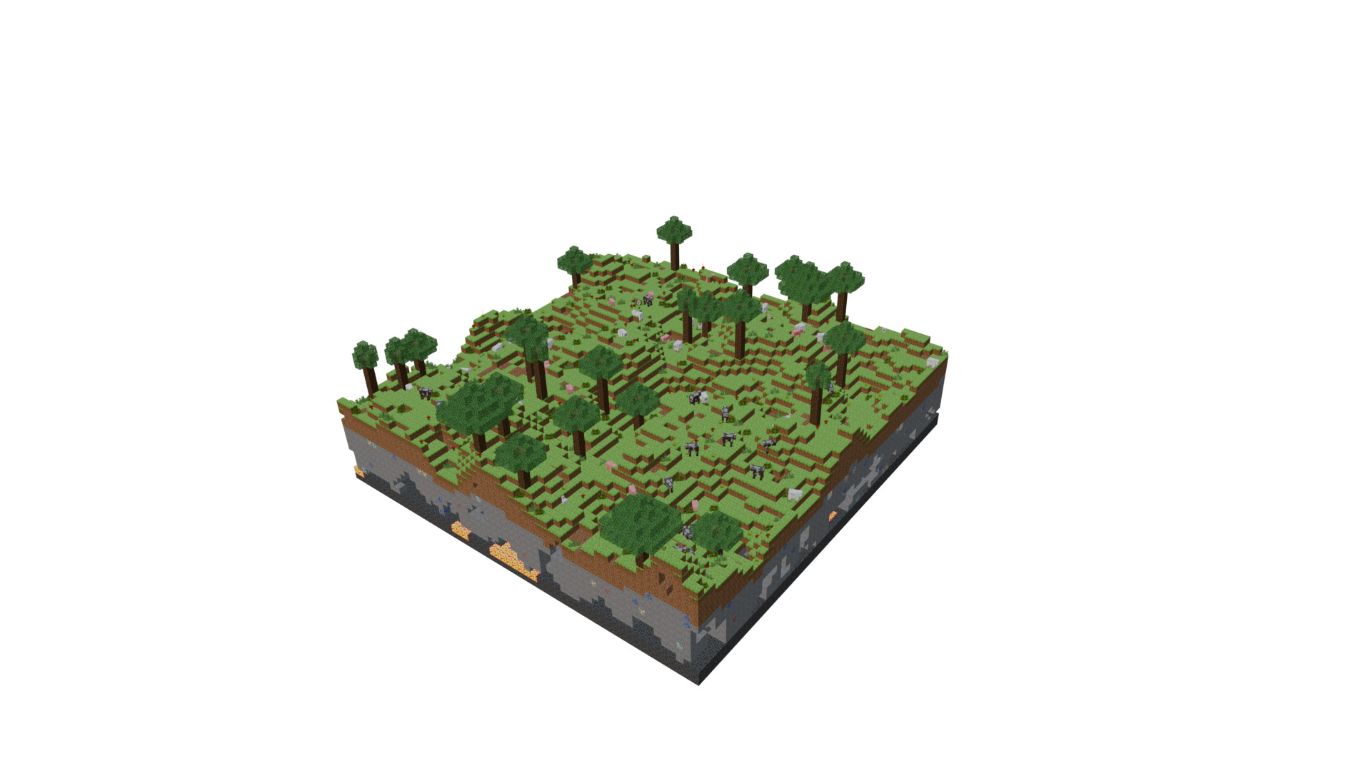 Minecraft world basic Low-poly 3D model_5