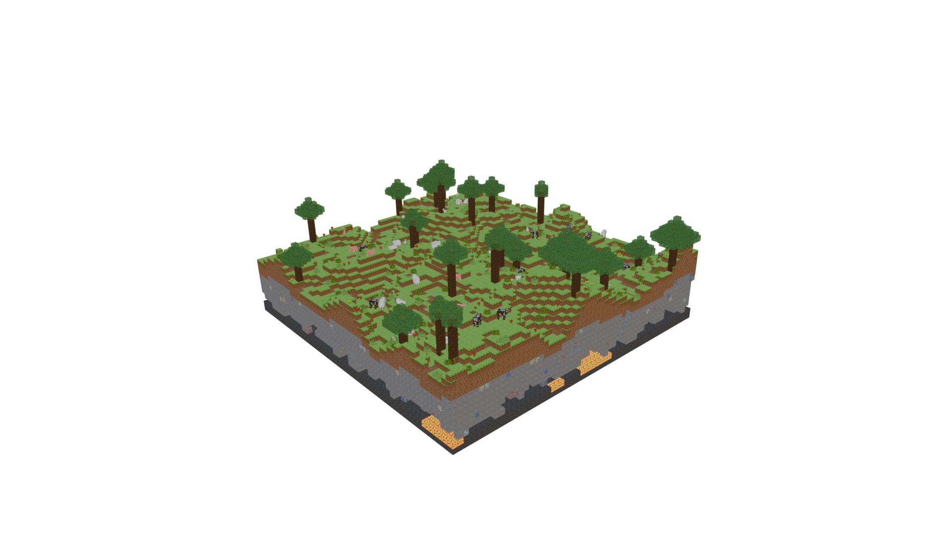 Minecraft world basic Low-poly 3D model_7