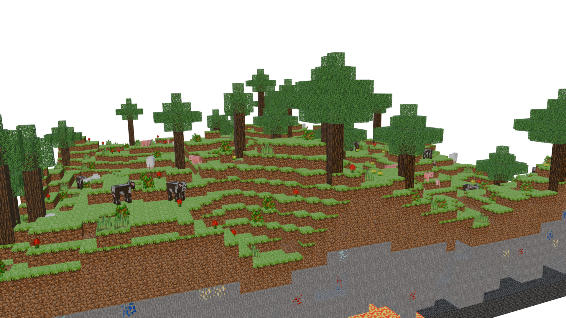 Minecraft world basic Low-poly 3D model_4
