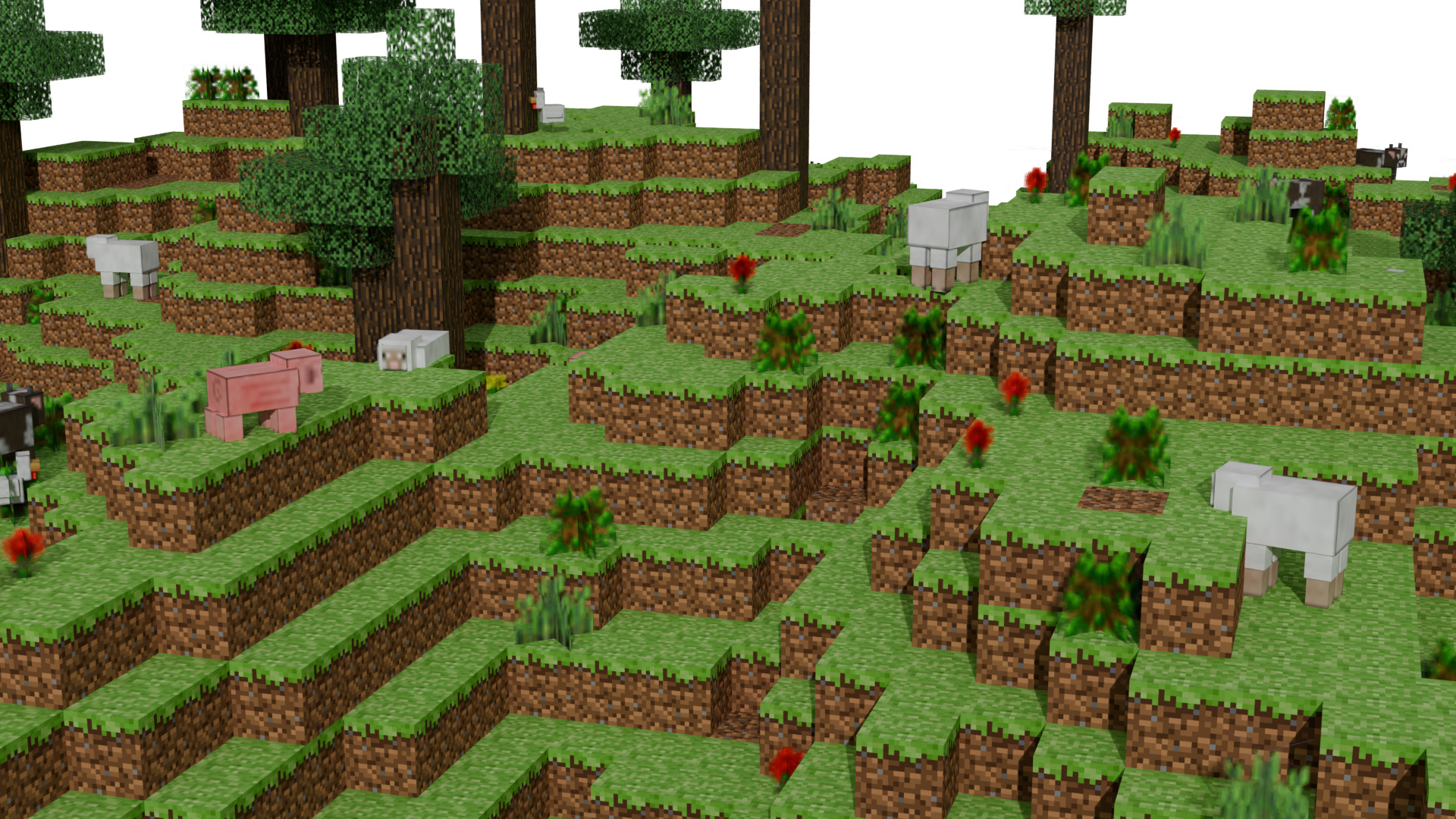 Minecraft world basic Low-poly 3D model_3