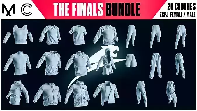 THE FINALS BUNDLE  20 Female Clothes Outfit 3D model