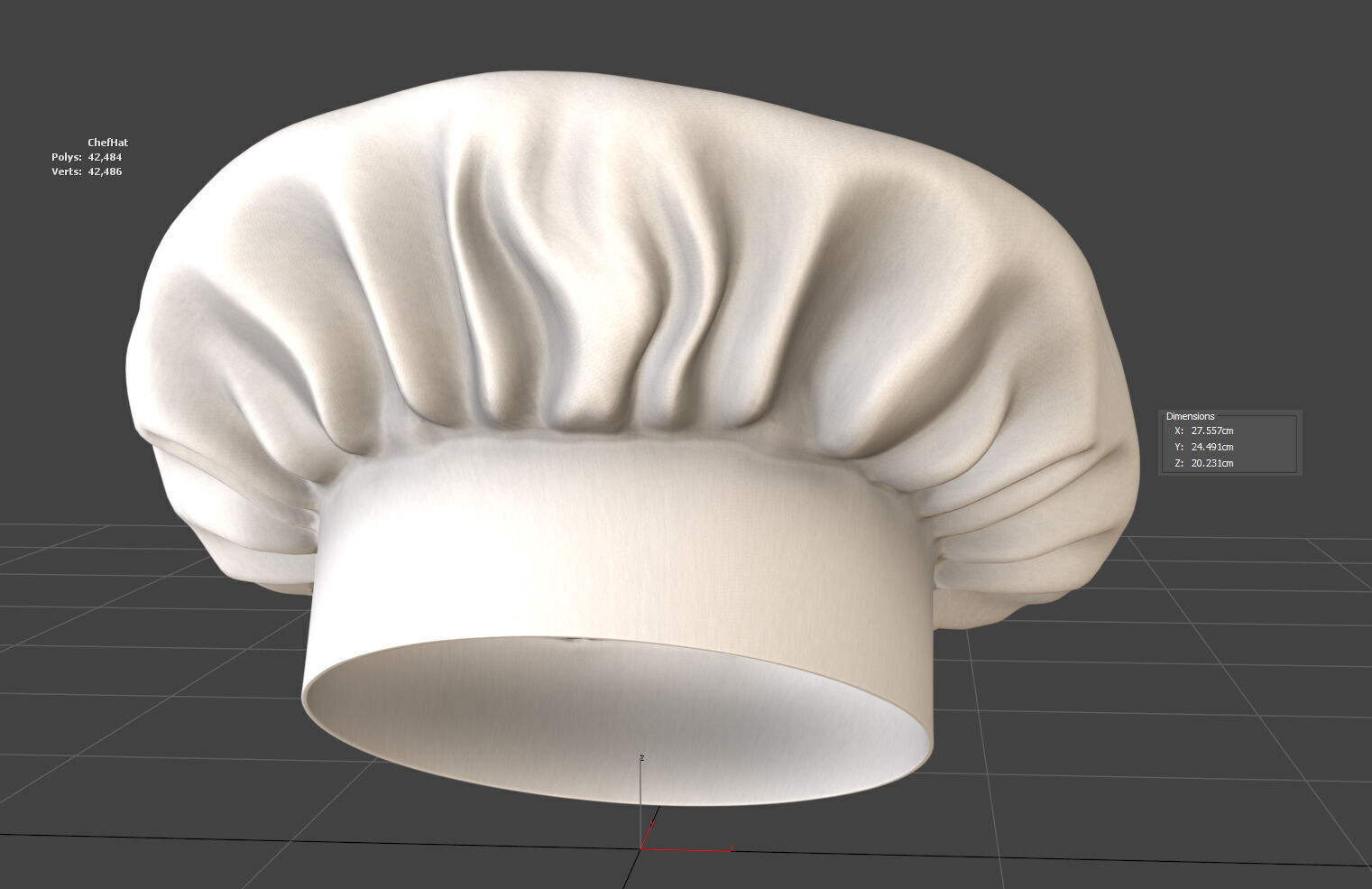 Chef Hat 3D model_12