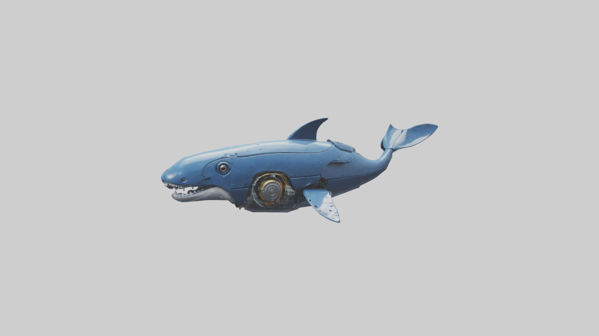 Robot version of a robot whale model 3D model_9