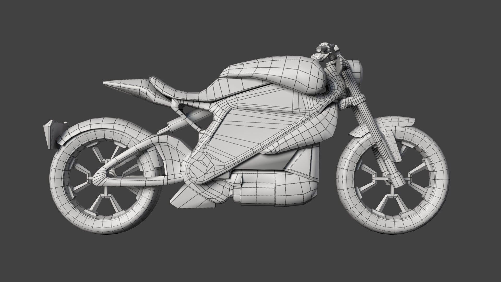 Realistic Electric Motorcycle - Gold Edition - Game and VR Ready Low-poly 3D model_14