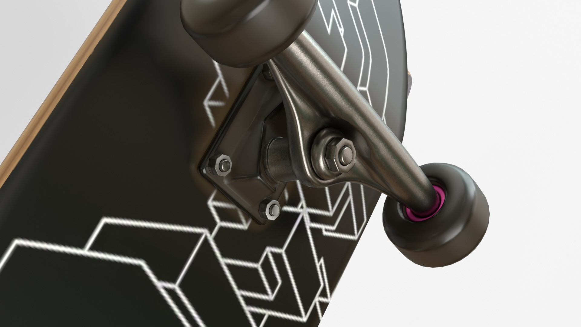 Three Realistic Skateboards 3D model_7