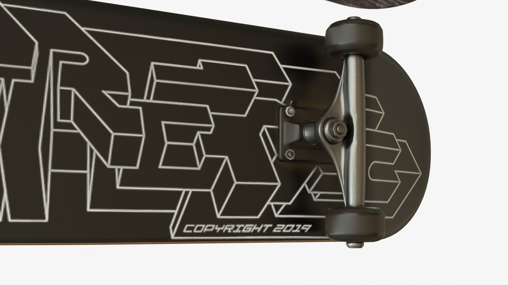 Three Realistic Skateboards 3D model_9