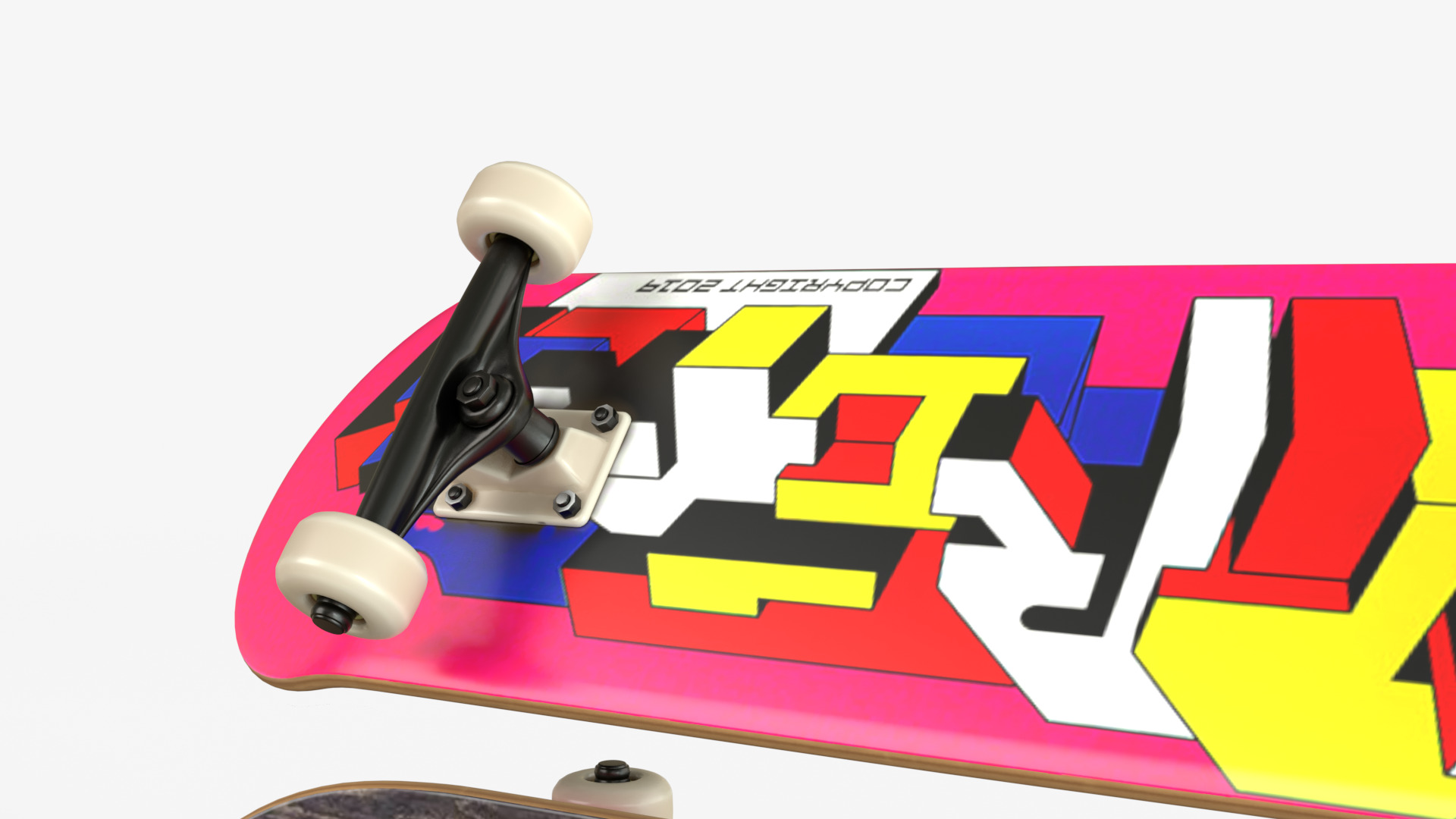Three Realistic Skateboards 3D model_5