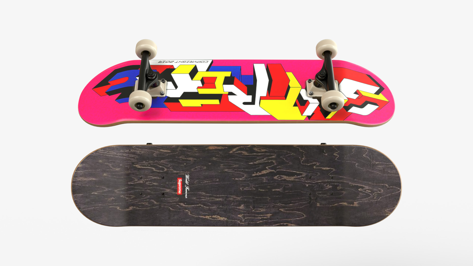 Three Realistic Skateboards 3D model_2