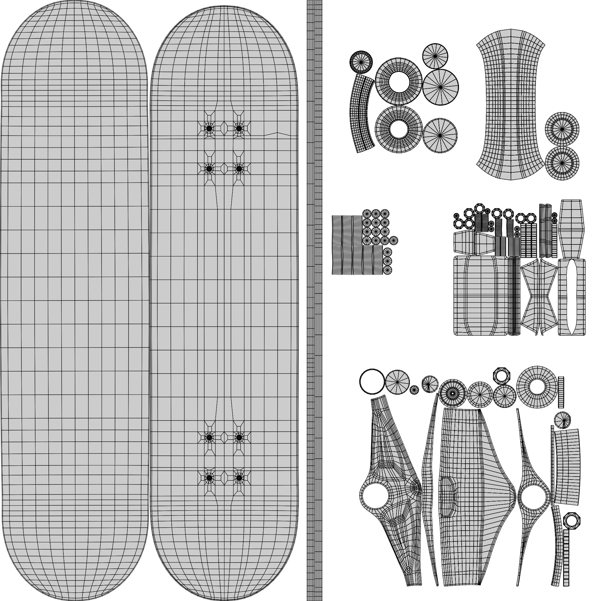 Three Realistic Skateboards 3D model_10