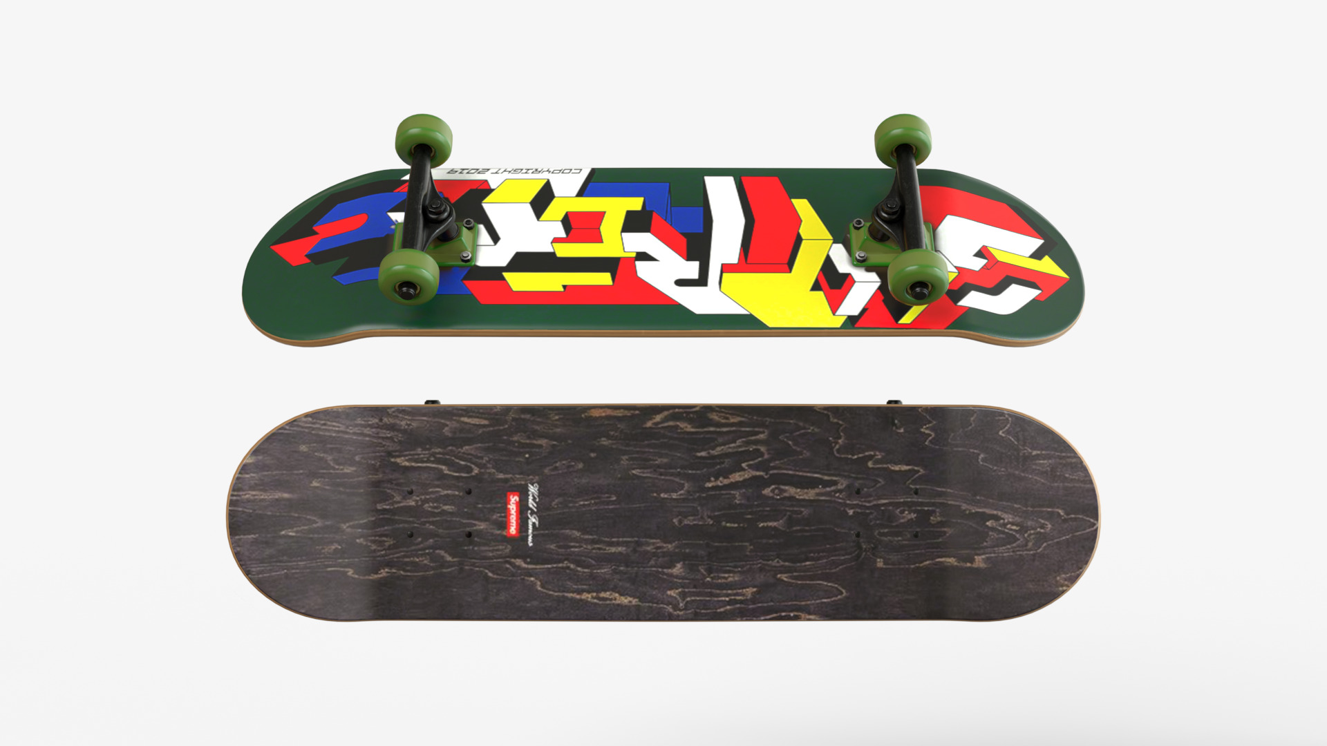 Three Realistic Skateboards 3D model_4