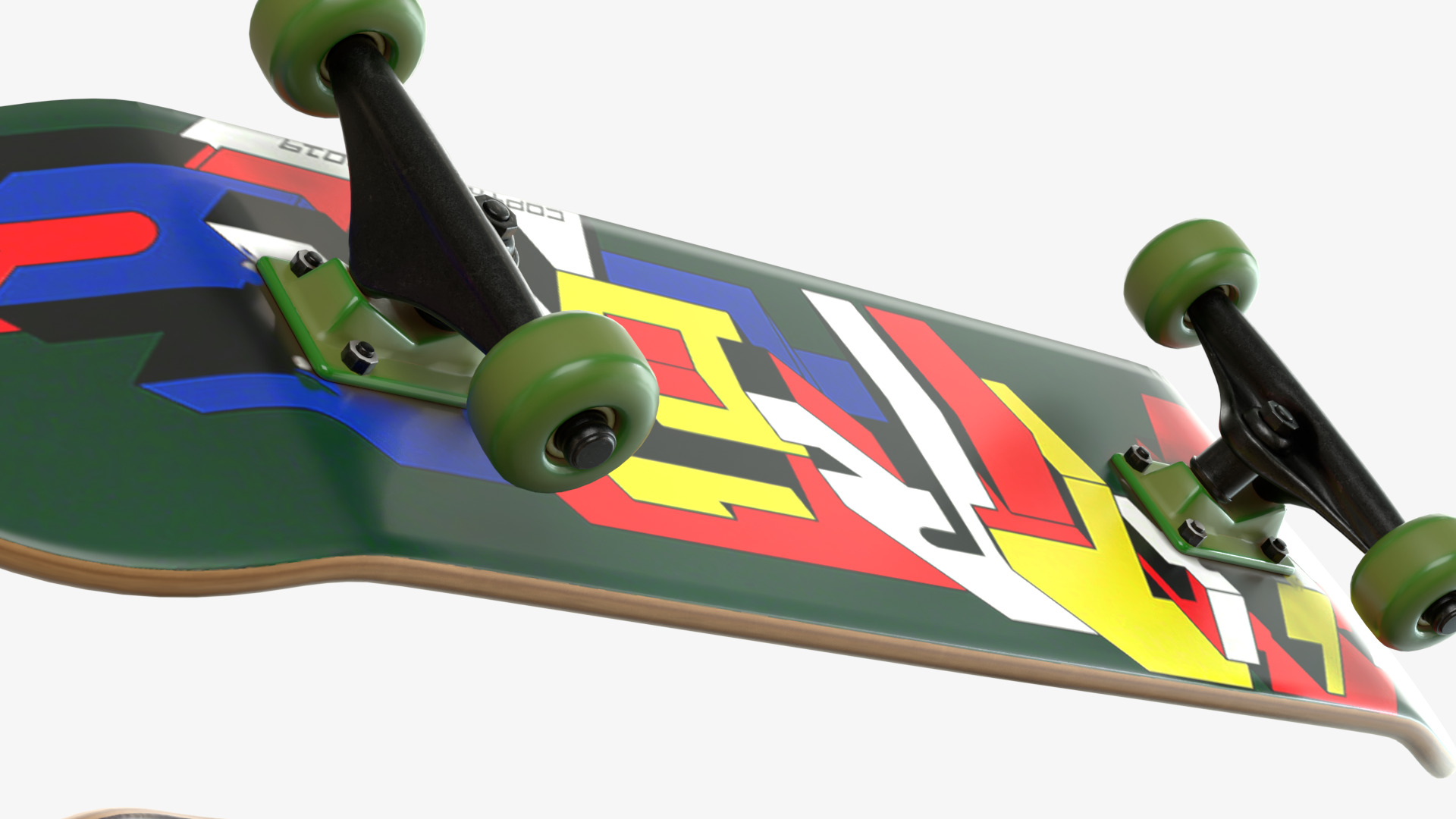 Three Realistic Skateboards 3D model_6
