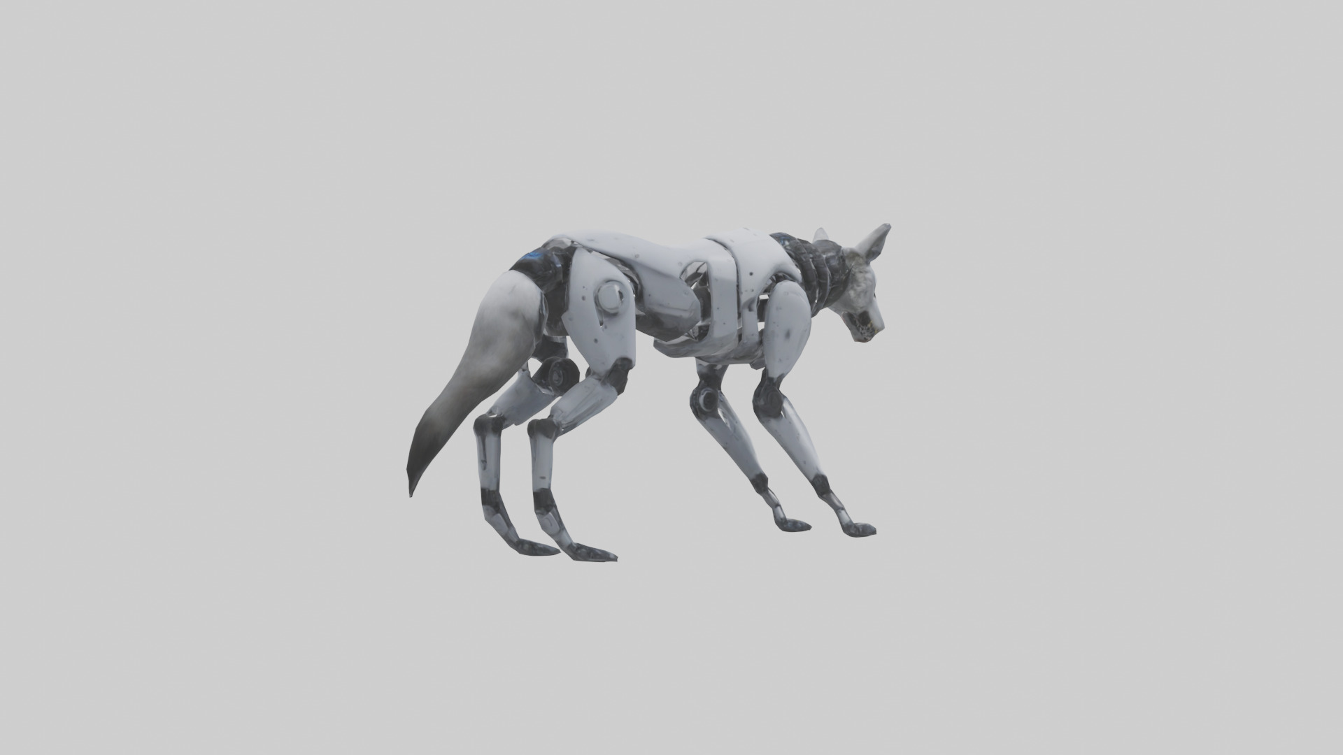 Robot version of a robot wolf with advanced sensors model 3D model_3