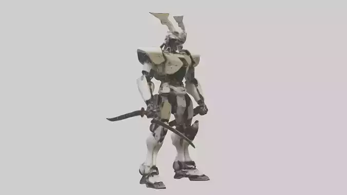 Robot version of a samurai model