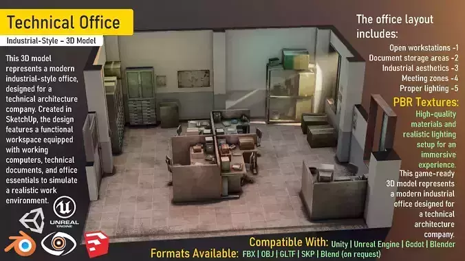 Technical Office 3D model