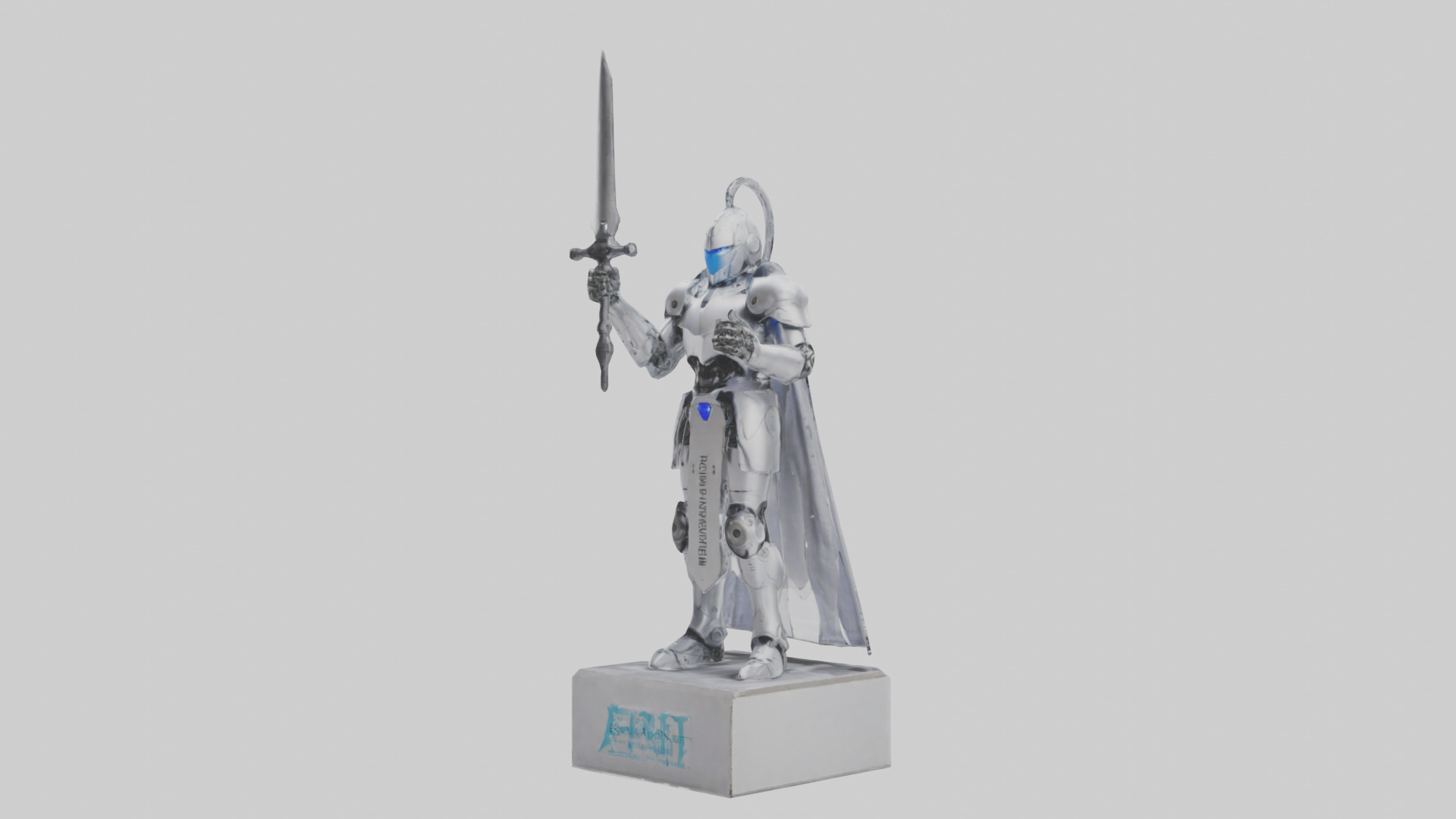 Robotic Knight statue model 3D model_10