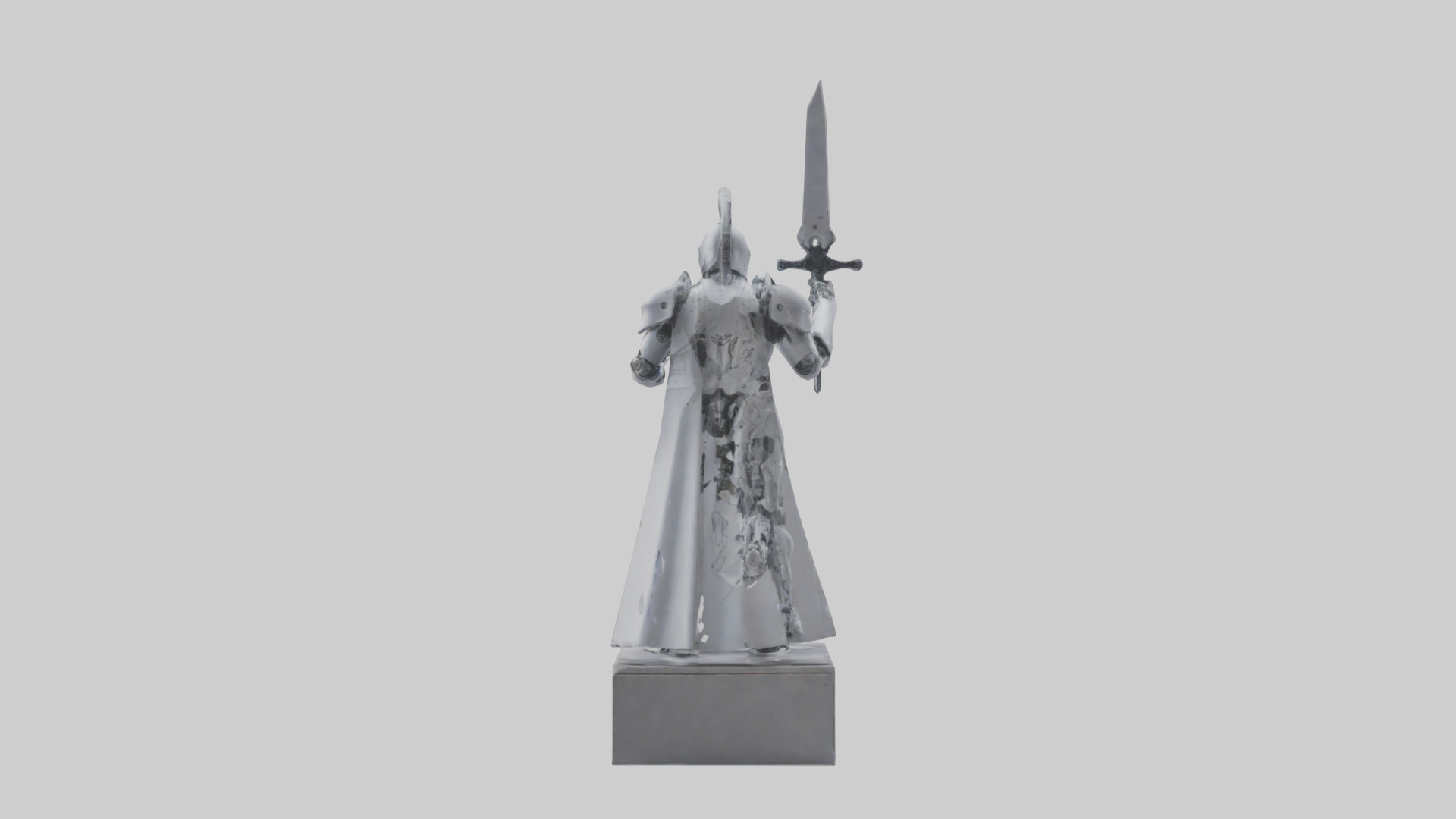 Robotic Knight statue model 3D model_2